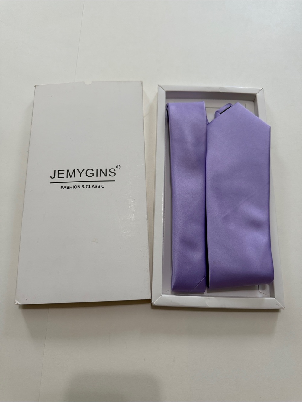 Lavender Satin Tie Set for Men